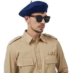 JH JOEJERRY Wool Beret Big French Artist Hat for Men Women Military Beret blue