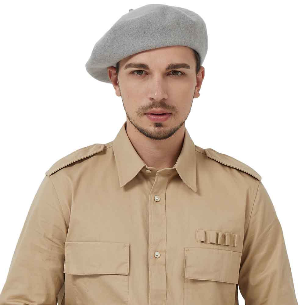 JH JOEJERRY Wool Beret Big French Artist Hat for Men Women Military Beret 